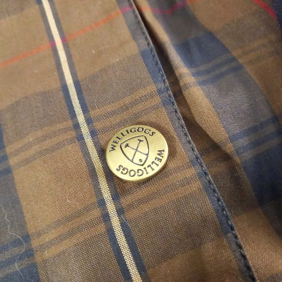 WELLIGOGS ODETTE JACKET IN BROWN CHECK - 14