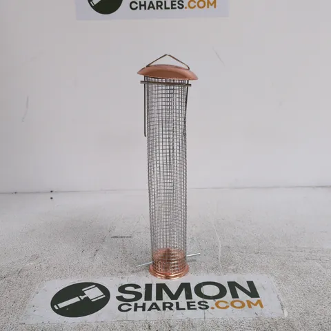 COPPER BIRD FEEDER GARDEN ORNAMENT WITH MESH TUBE