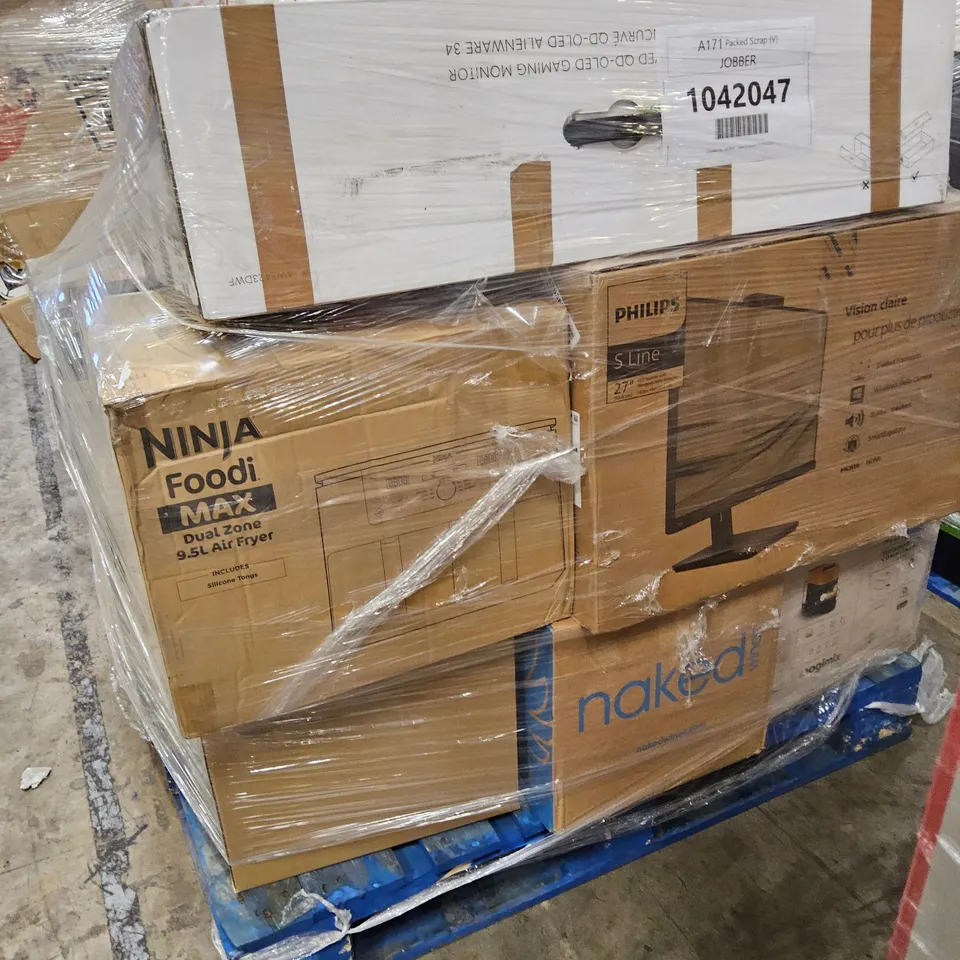 PALLET OF APPROXIMATELY 19 UNPROCESSED RAW RETURN HOUSEHOLD AND ELECTRICAL GOODS TO INCLUDE;