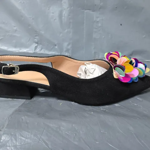 UNBRANDED OPEN TOP WEDGE BLACK SMART SHOES - SIZE 44