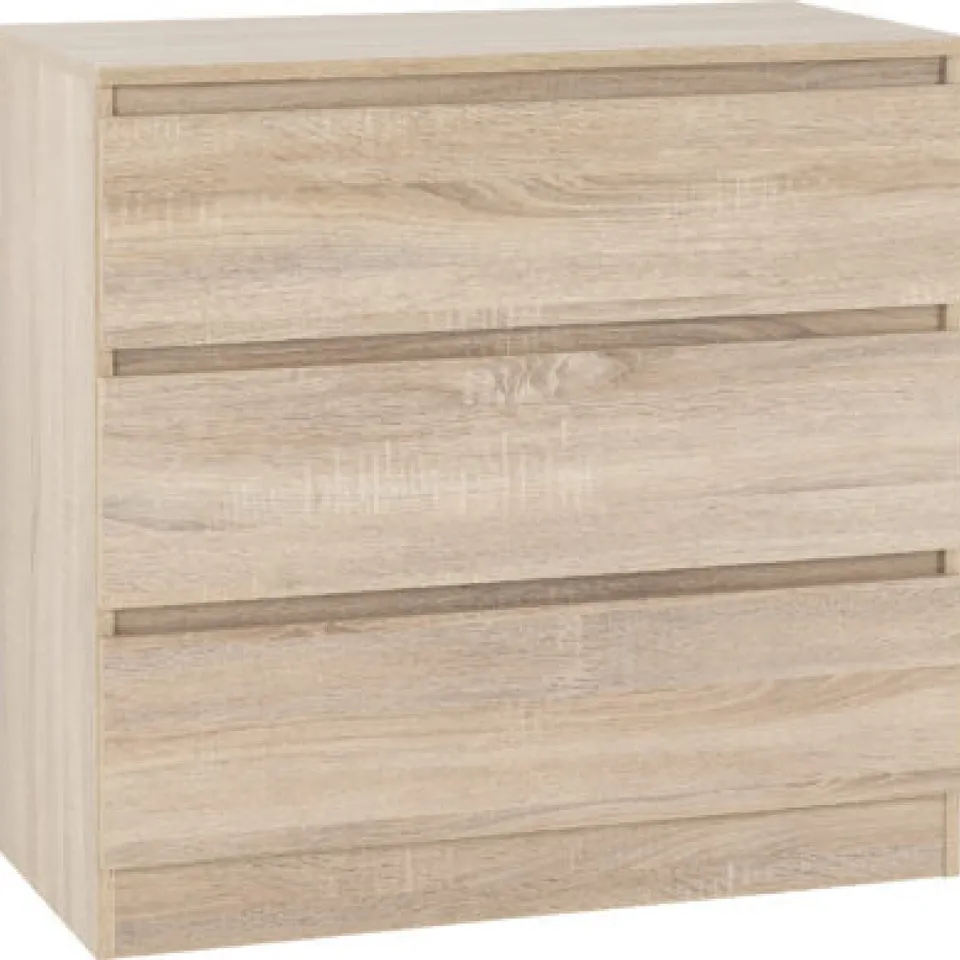 BOXED MALVERN 3 DRAWER CHEST SONOMA OAK EFFECT ( 1 BOX )