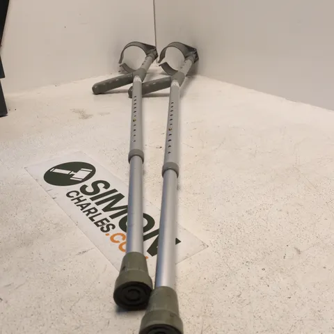 PAIR OF ADJUSTABLE FOREARM CRUTCHES WITH UNDERARM SUPPORTS