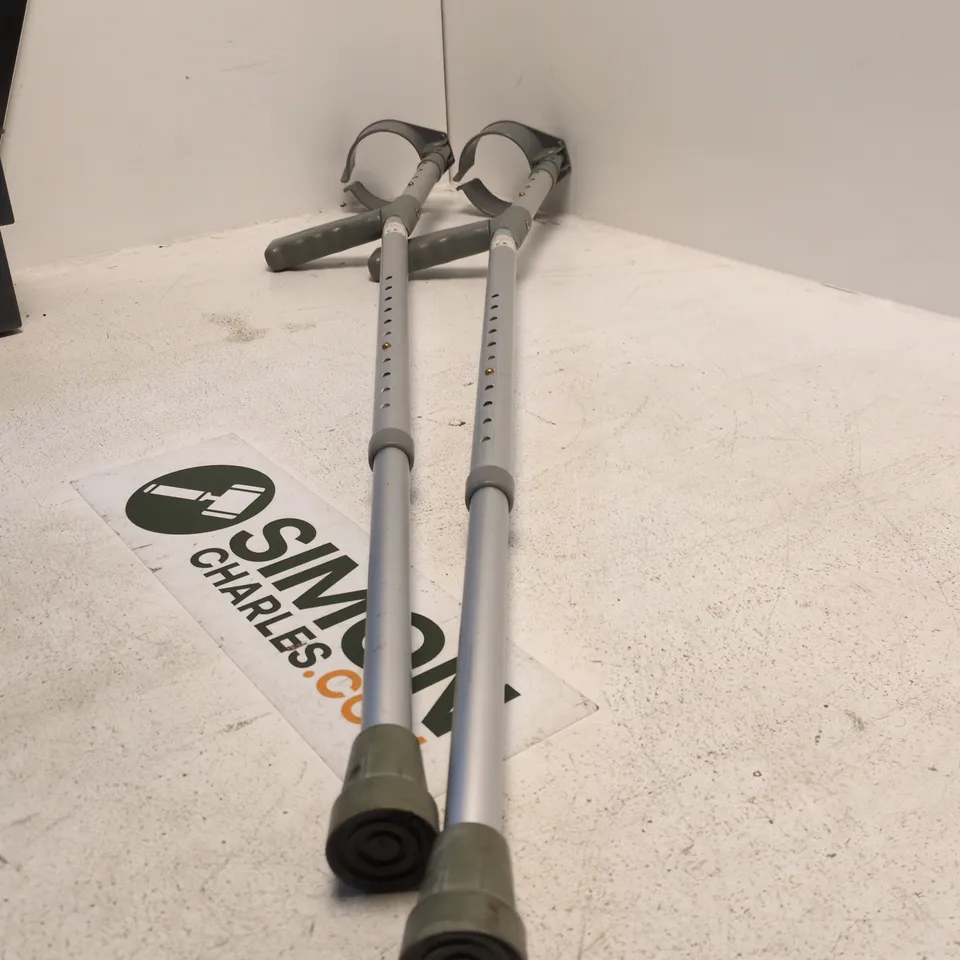 PAIR OF ADJUSTABLE FOREARM CRUTCHES WITH UNDERARM SUPPORTS