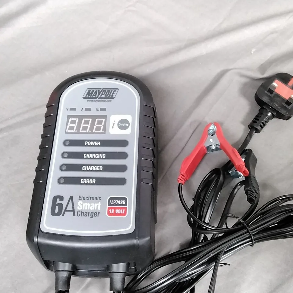 MAYPOLE 6A 12V ELECTRONIC SMART CHARGER MP7426