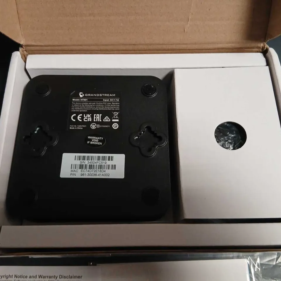 GRANDSTREAM HT801 ANALOG TELEPHONE ADAPTER (VONAGE) – BOXED