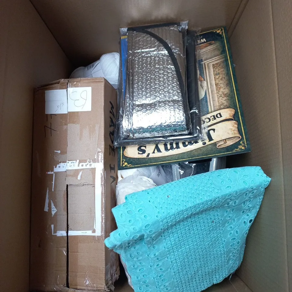 BOX OF APPROXIMATELY 20 ASSORTED ITEMS TO INCLUDE AMAZON TOILET TISSUE, ELEVATE MILK FROTHER, TABLET HOLDER ETC