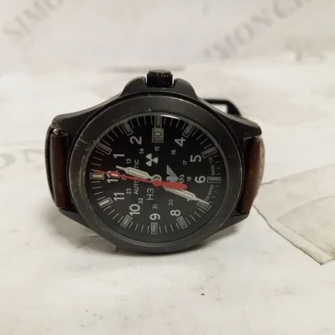 KHS AUTOMATIC BROWN STRAP WATCH