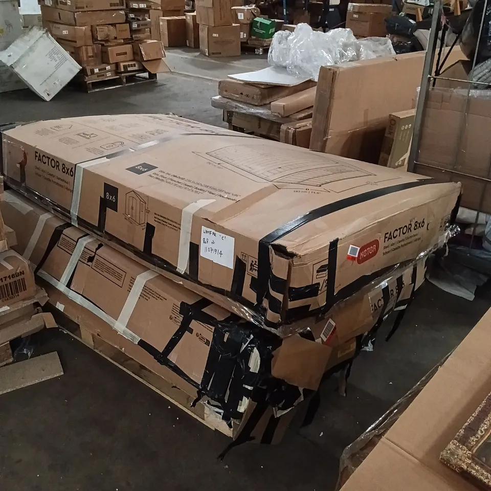 SET OF 2 BOXED, PARTS 2 OF 2, KETER 8X6 OUTDOOR GARDEN SHED (2 BOXES)