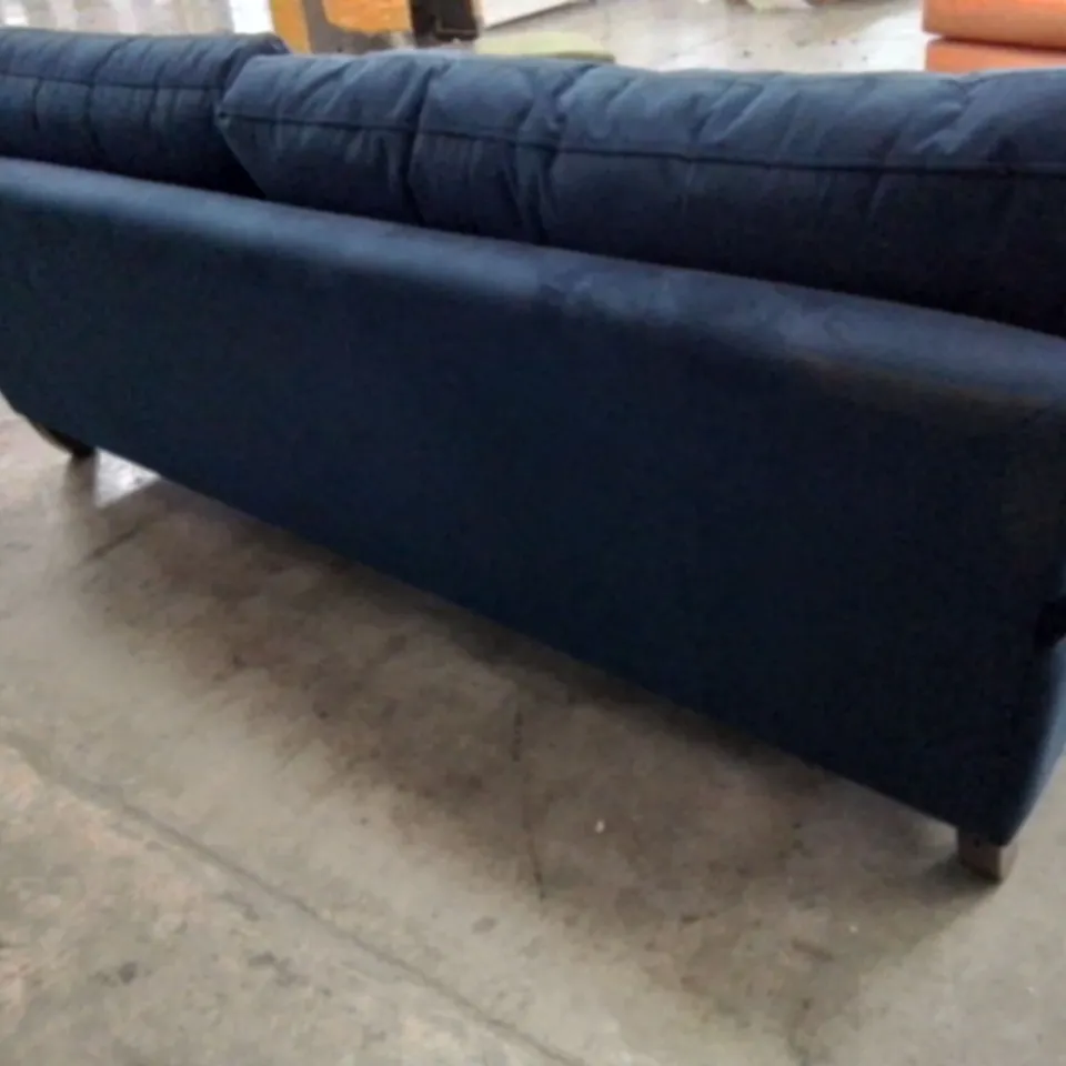 QUALITY BRITISH DESIGNER LOUNGE Co. ROSE THREE SEATER SOFA PLUSH NAVY BLUE FABRIC