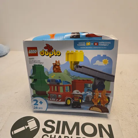 LEGO DUPLO FIRE ENGINE WITH HOSE AND FIREFIGHTER – 28 PCS (BOXED)