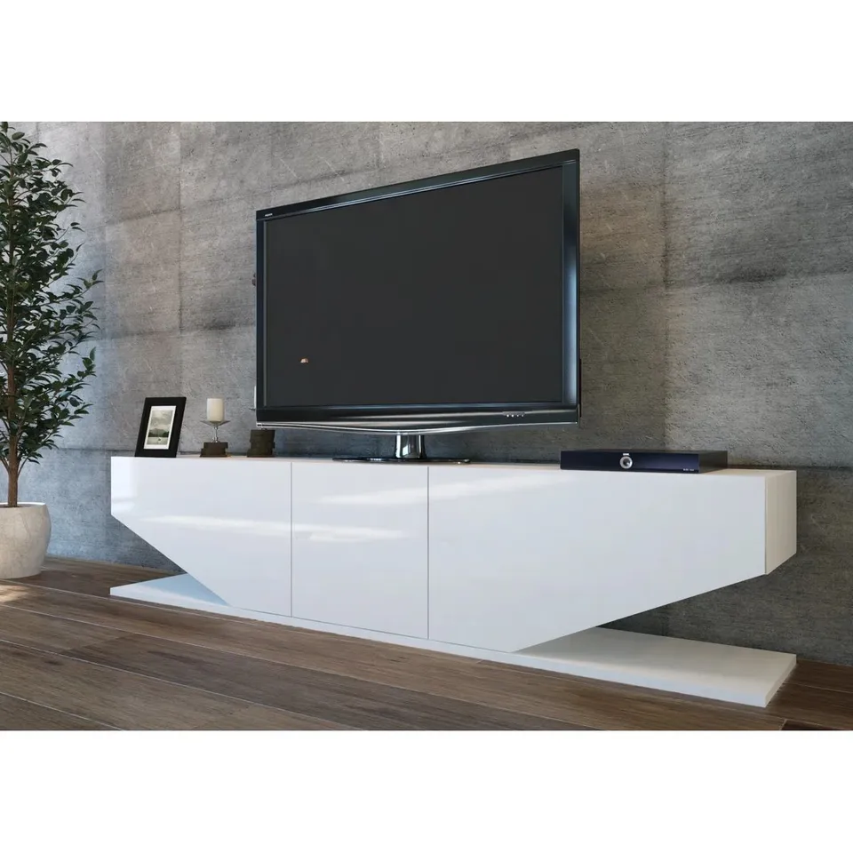 BOXED AGARITA TV STAND FOR TVS UP TO 78" - WHITE (1 BOX)