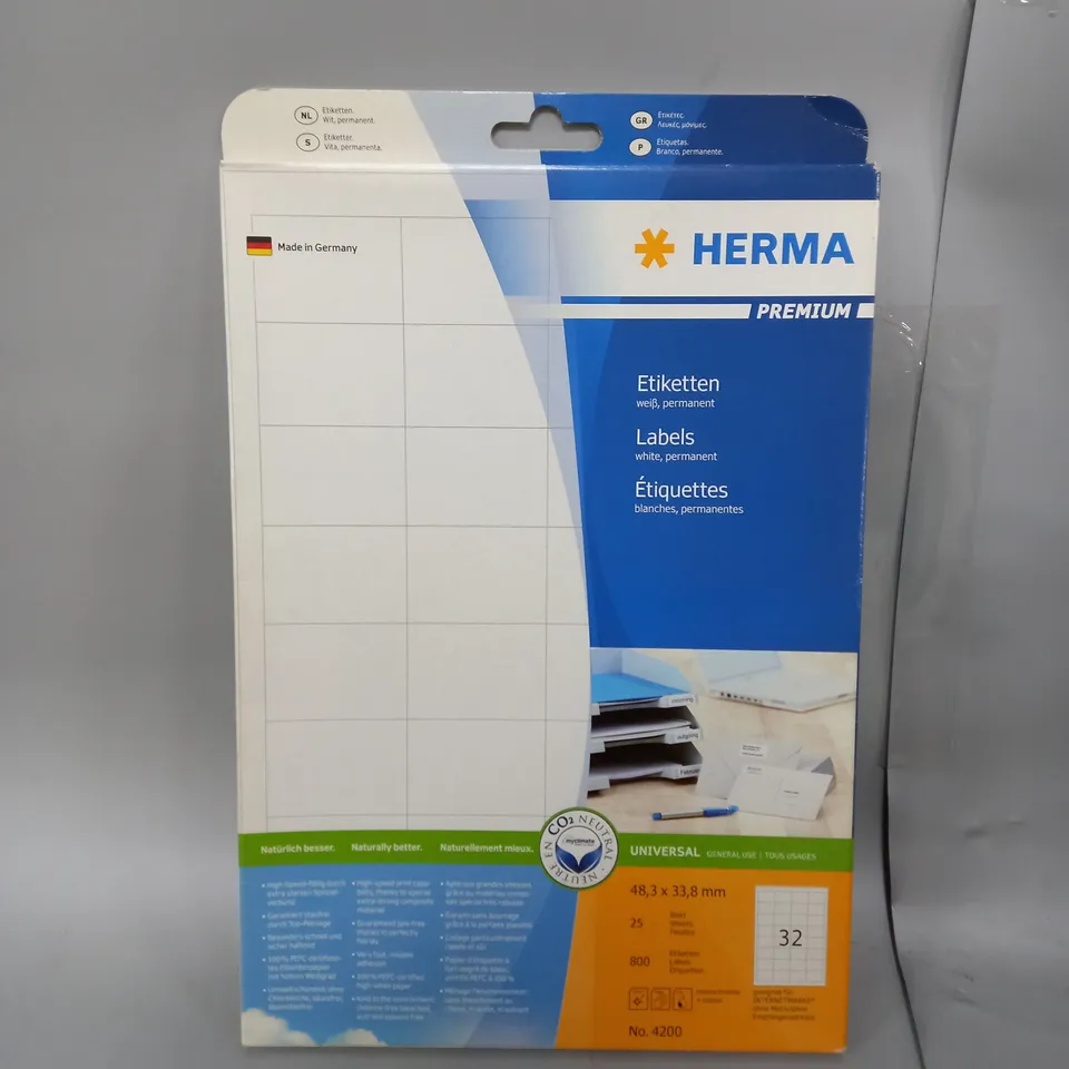 BOX OF 30 ASSORTED HERMA LABELS PREMIUM A4 48.3X33.8 MM