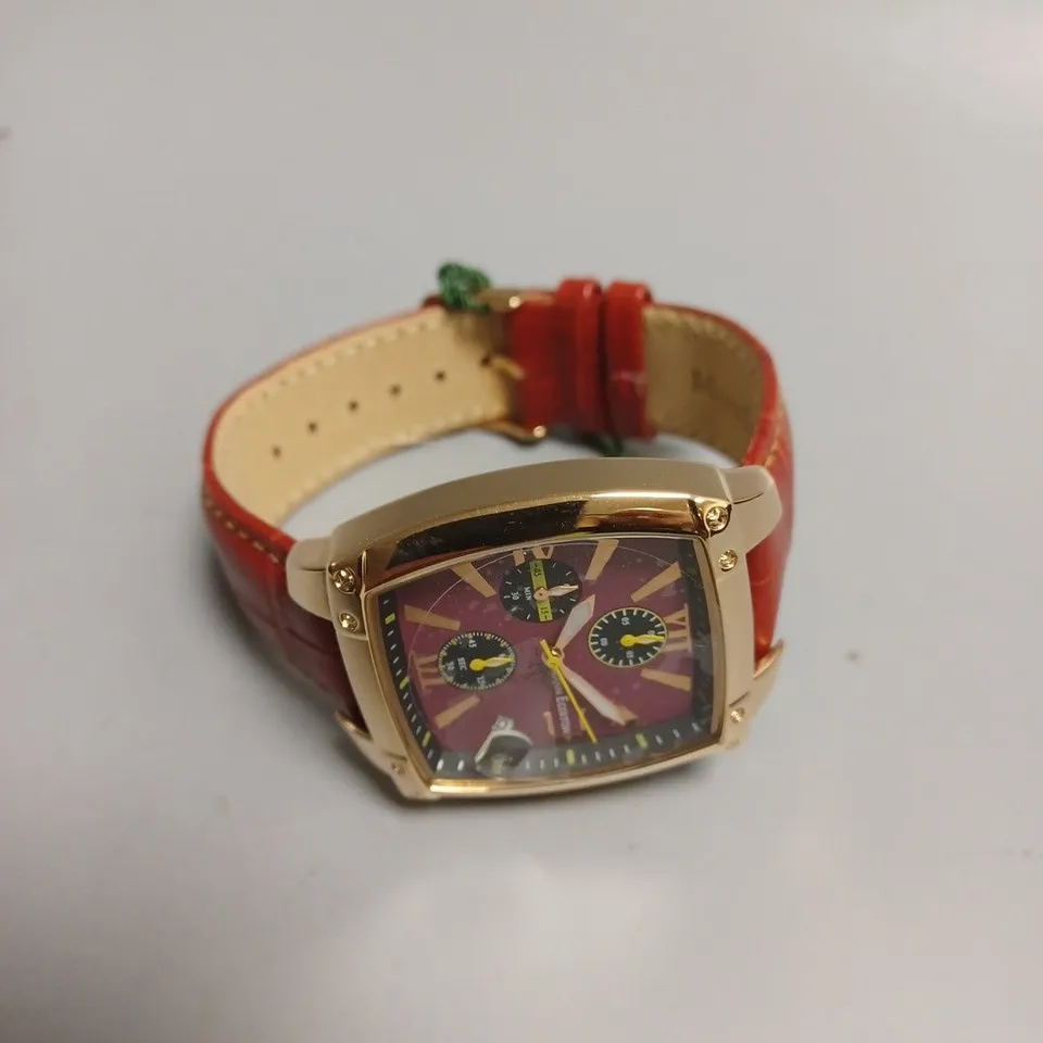 BOXED MANN EGERTON OBSERVER RED DIAL WATCH 