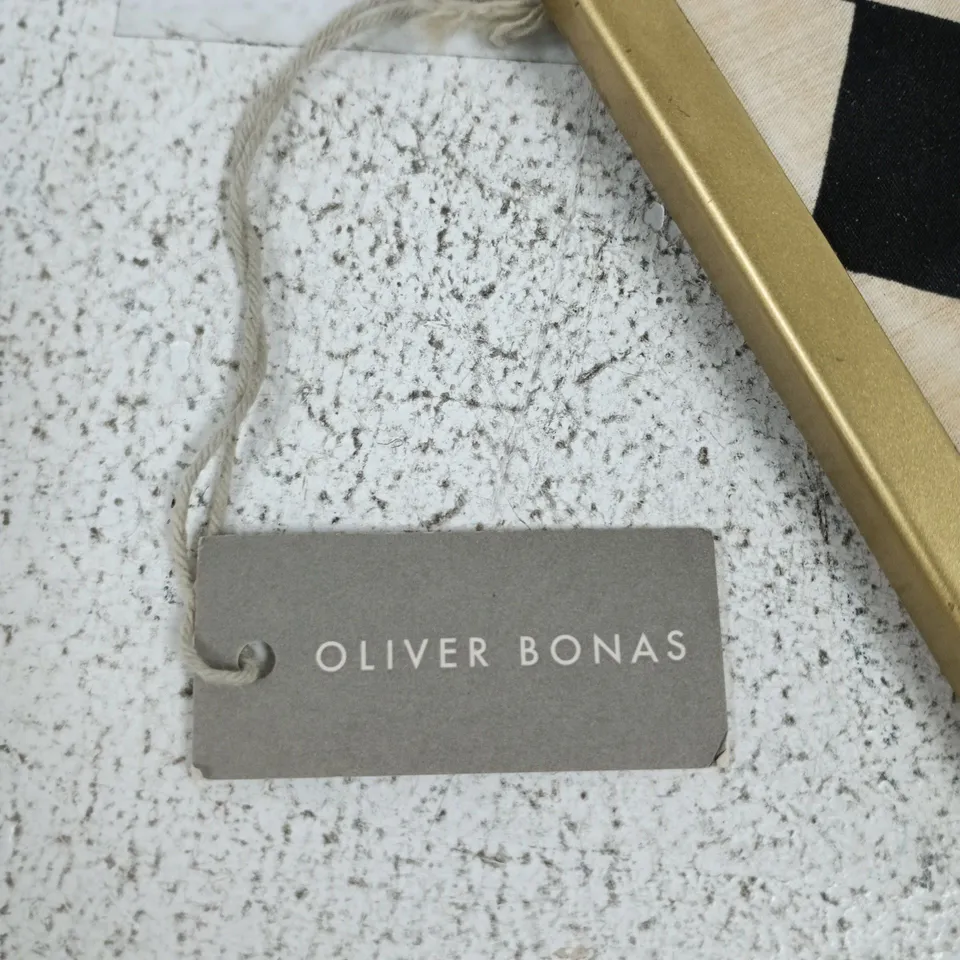 OLIVER BONAS BEADED WALL ART – 'BON APPETIT' ON CHEQUERED PANEL, MADE IN INDIA