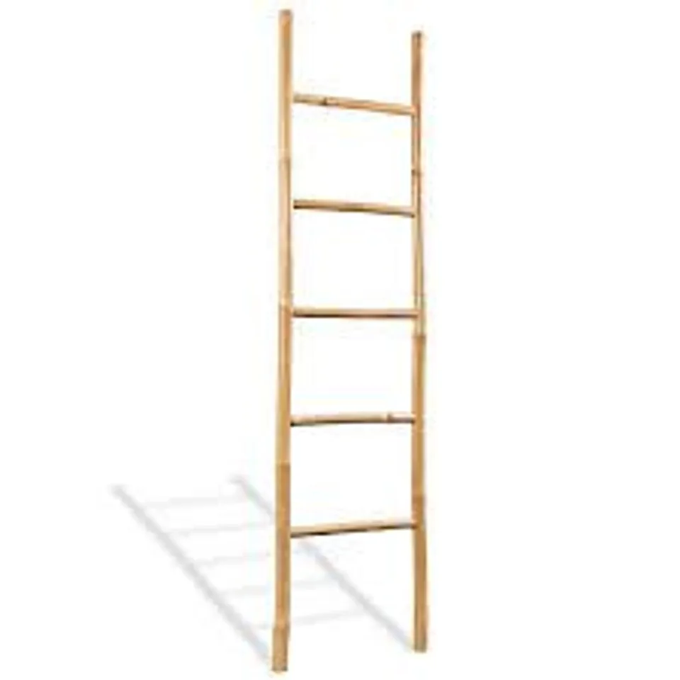 BOXED TOWEL LADDER WITH 5 RUNGS BAMBOO 150CM