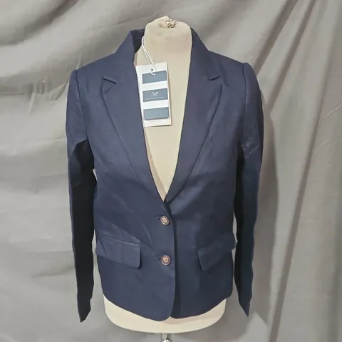 CREW CLOTHING COMPANY LINEN BLEND BLAZER IN NAVY SIZE 10