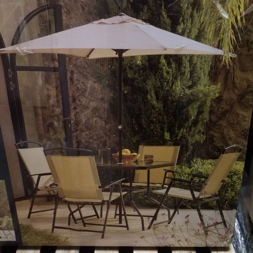 BOXED MIAMI 6 PIECE PATIO SET - LINEN