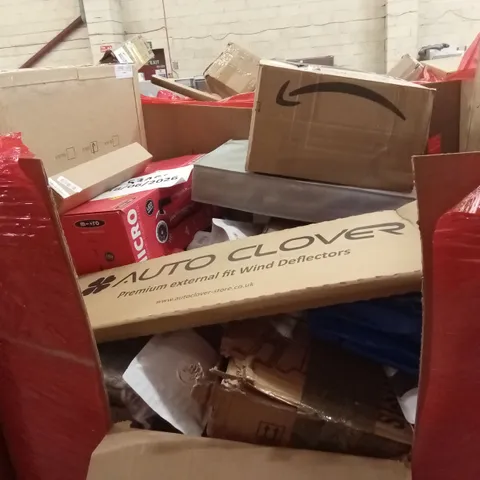 PALLET OF ASSORTED HOUSEHOLD GOODS AND PRODUCTS TO INCLUDE; WIND DEFLECTOR, SCOOTER, FULL-LENGTH MIRRORS ETC