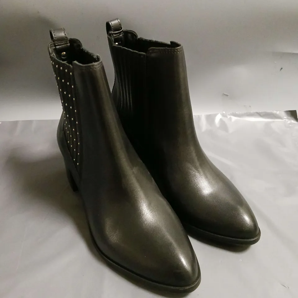 DUNE LADIES ANKLE BOOTS BLACK WITH STUDDED DETAIL SIZE 5