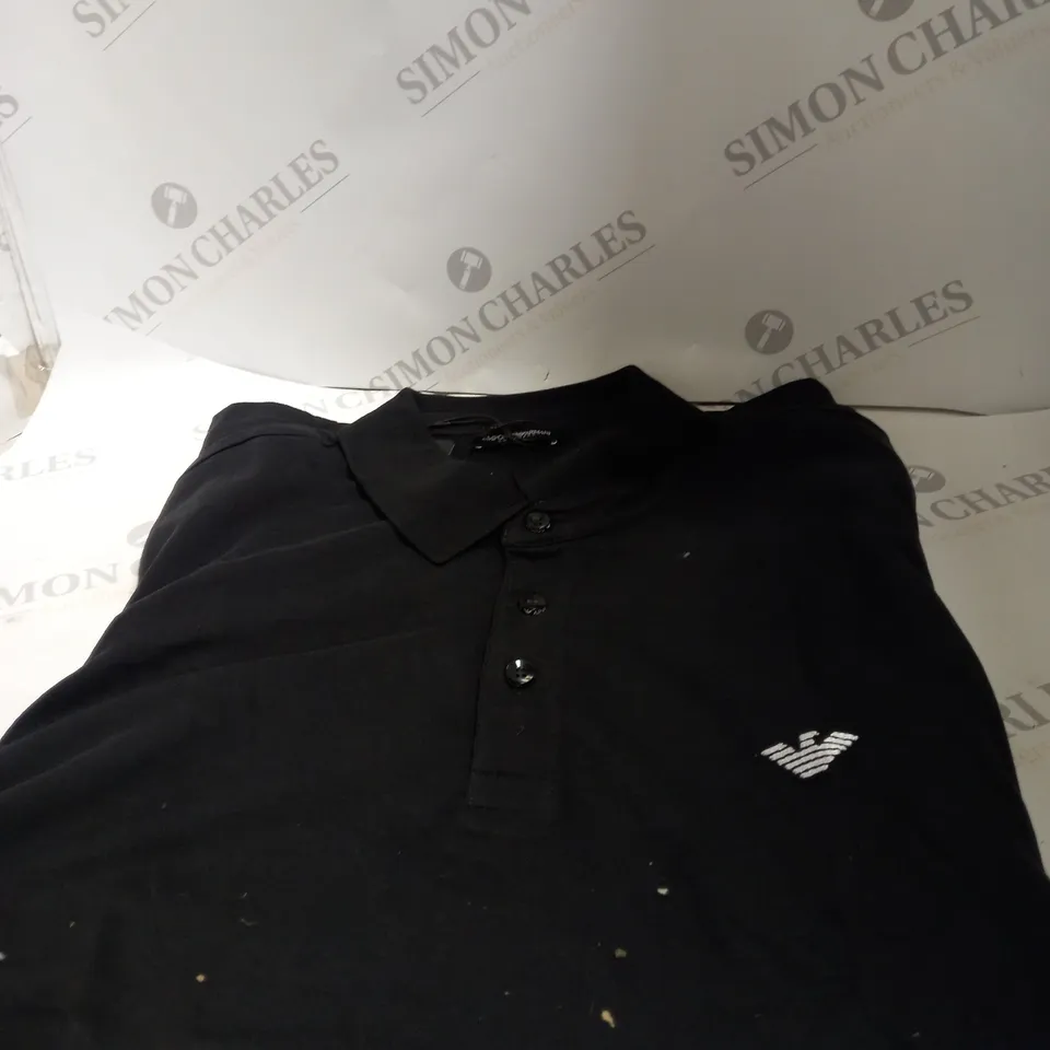 EMPORIO ARMANI BLACK POLO SHIRT SIZE M 