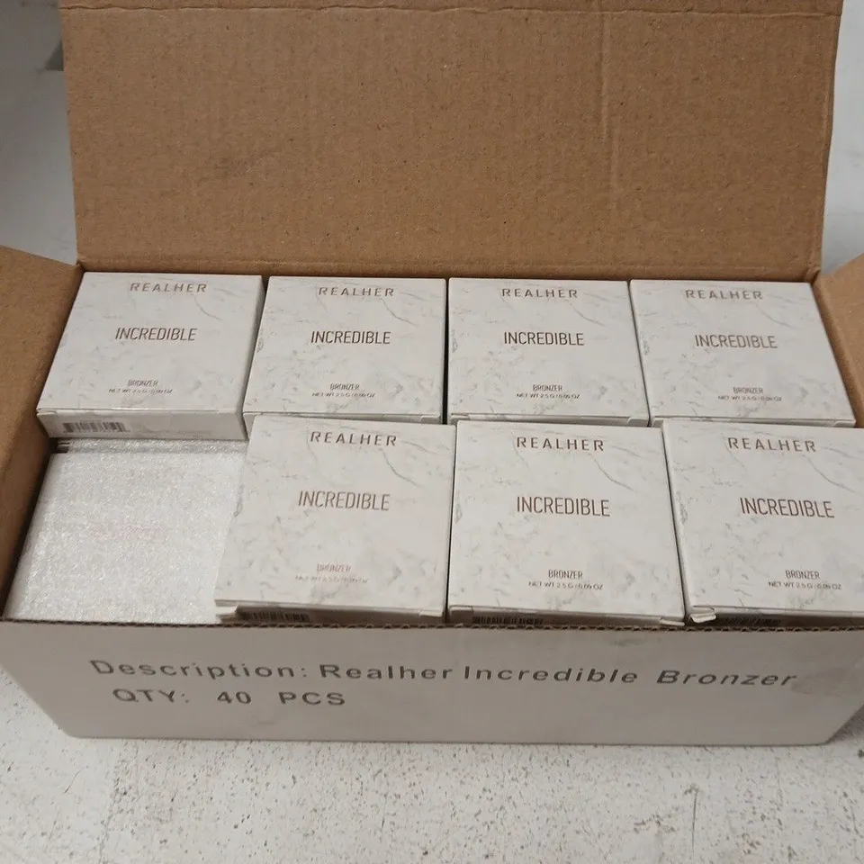 BOX OF APPROXIMATELY 30 REALHER INCREDIBLE BRONZER