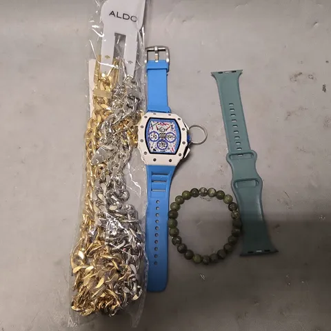 APPROXIMATELY 16 ASSORTED JEWELLERY ITEMS TO INCLUDE - WATCH , BRACELET , CHAIN ETC