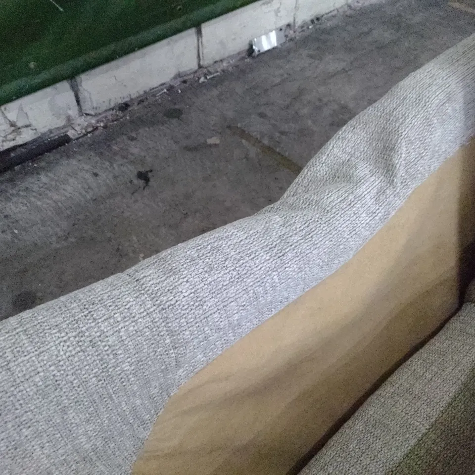 QUALITY DESIGNER 2 SEATER SOFA - LIGHT GREY FABRIC 