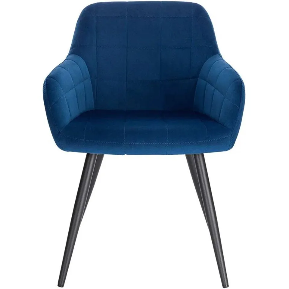BOXED PALUMBO UPHOLSTERED VELVET CHAIR IN BLUE (1 BOX)