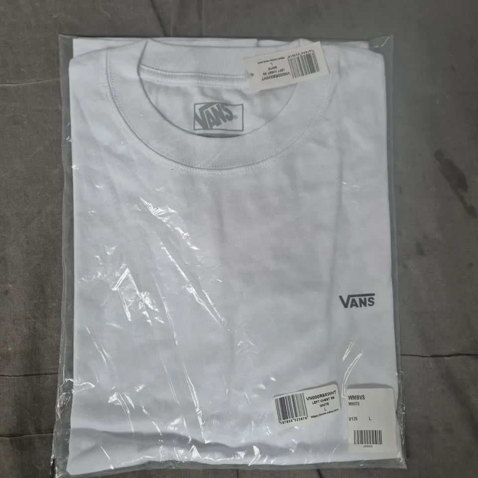 VANS SHORT SLEEVE T-SHIRT IN WHITE SIZE LARGE