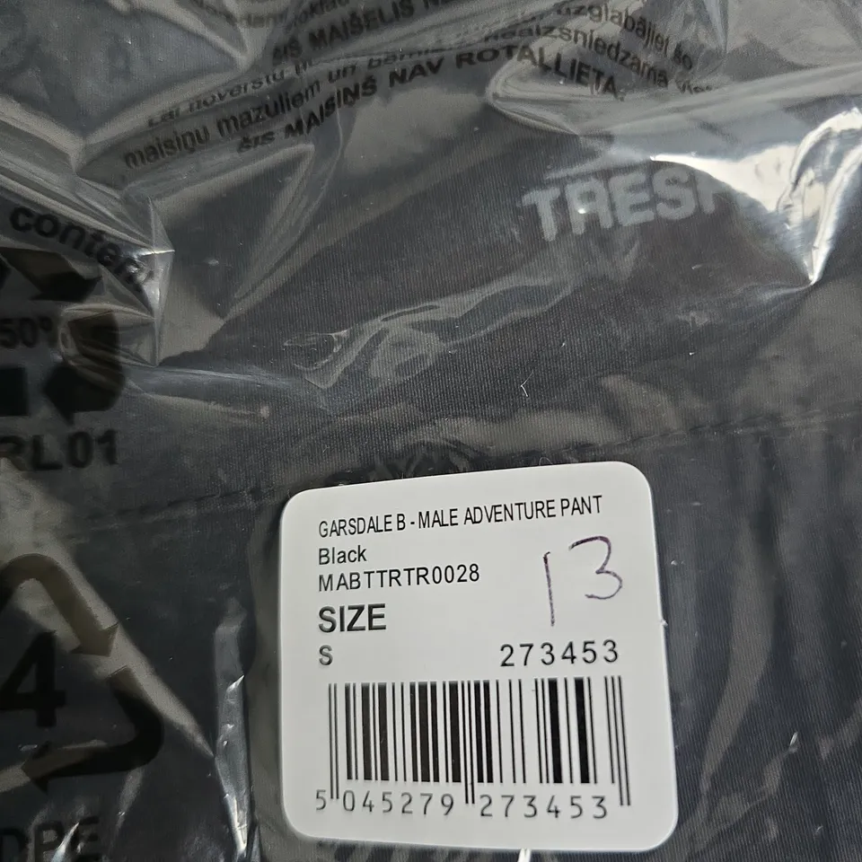 TRESPASS MEN'S ADVENTURE PANT – BLACK, UK SIZE S