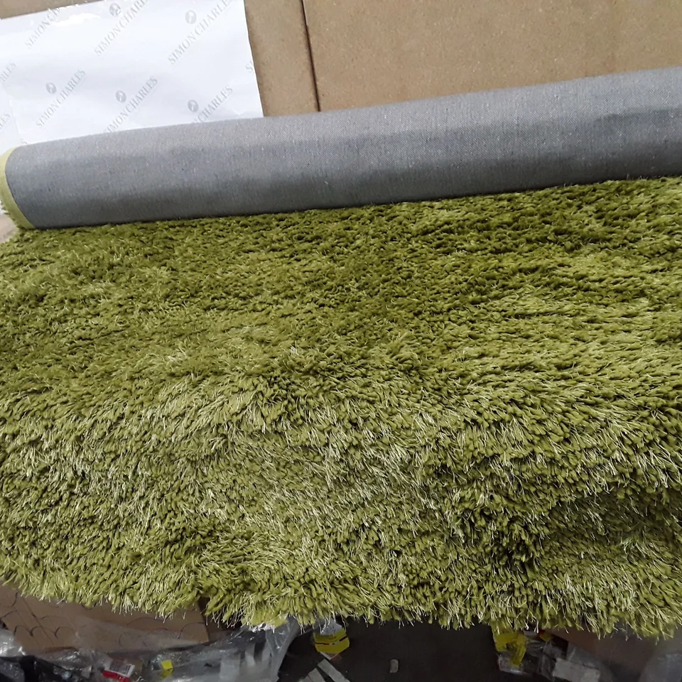COOPER HANDMADE TUFTED OLIVE RUG 140×200CM