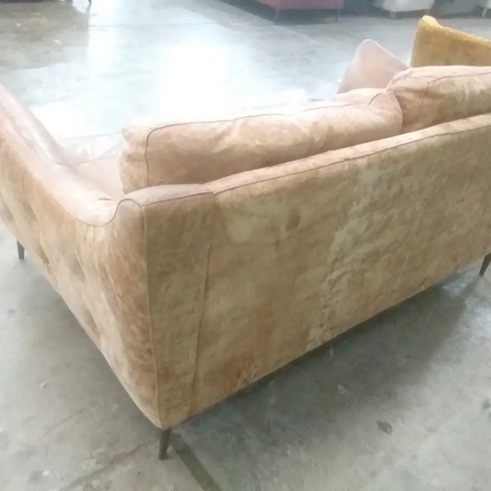 QUALITY DESIGNER CORDELIA 2 SEATER SOFA - TEXAS TAN LEATHER 