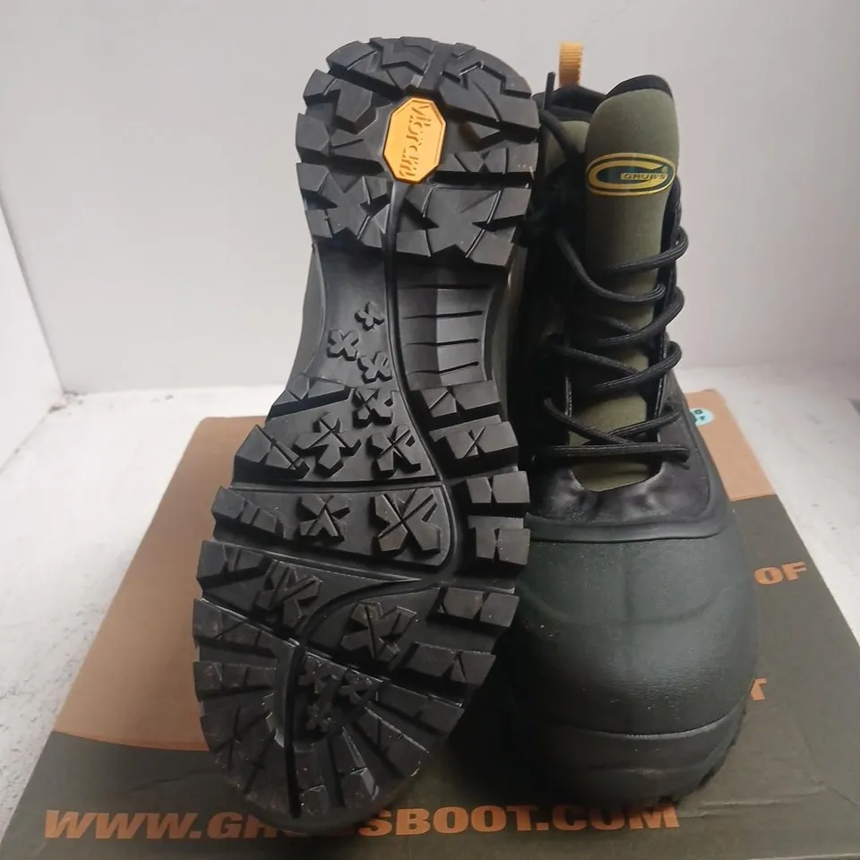 GRUB'S PTARMIGAN 5.0 PREMIUM FIELD BOOT MOSS/BLACK – PAIR  SIZE 7