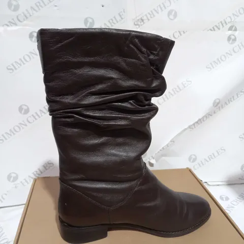 PAIR OF DUNE LONDON CALF BOOTS IN BROWN SIZE 6