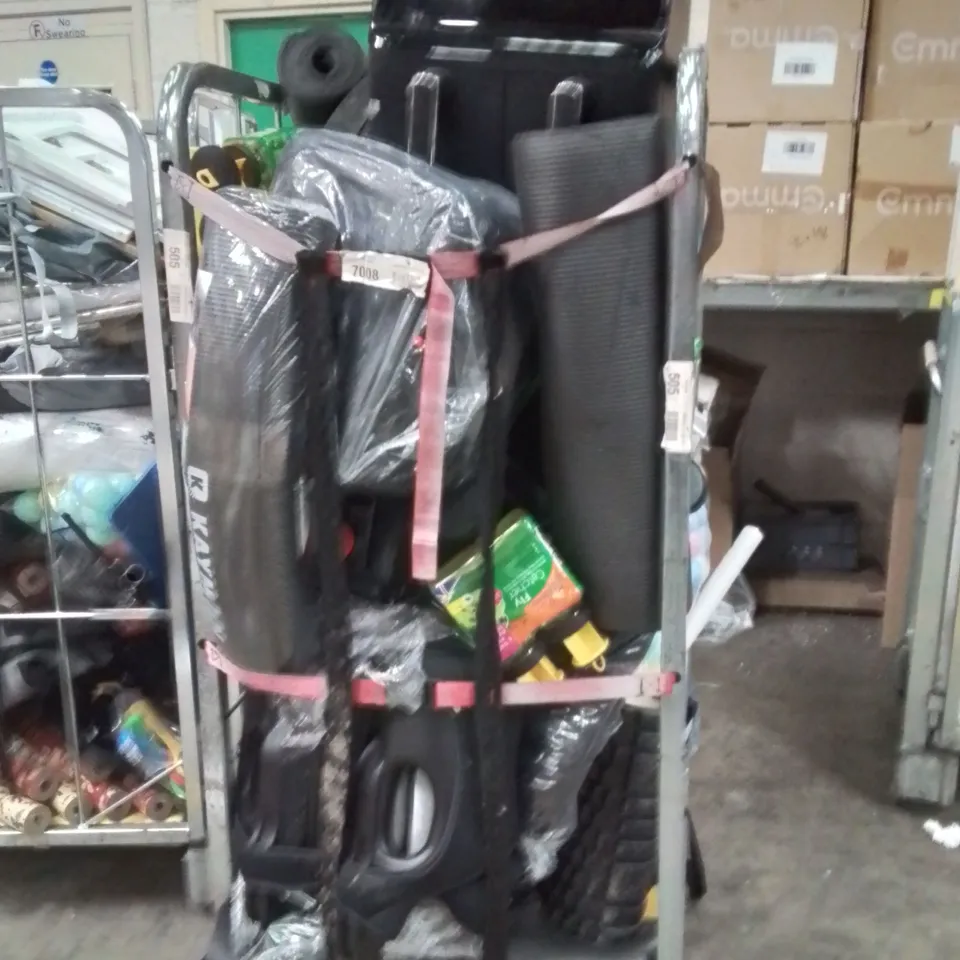 CAGE OF ASSORTED HOUSEHOLD GOODS AND PRODUCTS TO INCLUDE;AIR FRYER,BABY CAR SEAT,POTTY TRAINER