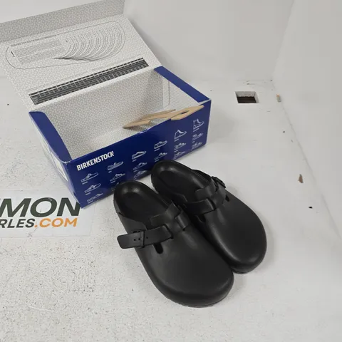 BIRKENSTOCK BOSTON EVA SANDALS – BLACK, UK 10.5 (EU 45) – WITH BOX