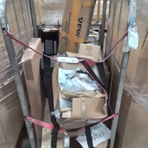 CAGE CONTAINING VARIOUS ASSORTED ITEMS TO INCLUDE CORDLESS CHAIN SAW, LAMINATION MACHINE AND LOTS MORE 
