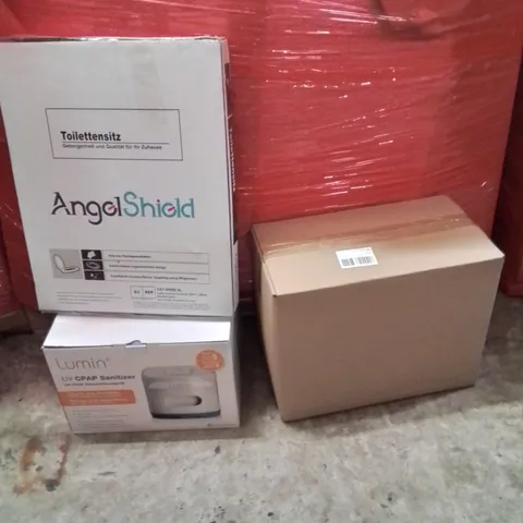 PALLET OF ASSORTED HOUSEHOLD GOODS AND PRODUCTS TO INCLUDE;TOILET SEAT,LUMIN SANITISER,PLATE COVER DISH