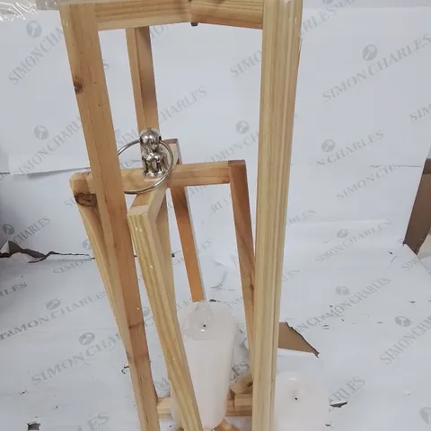 SET OF 2 WOOD LANTERNS - 56CM/40CM