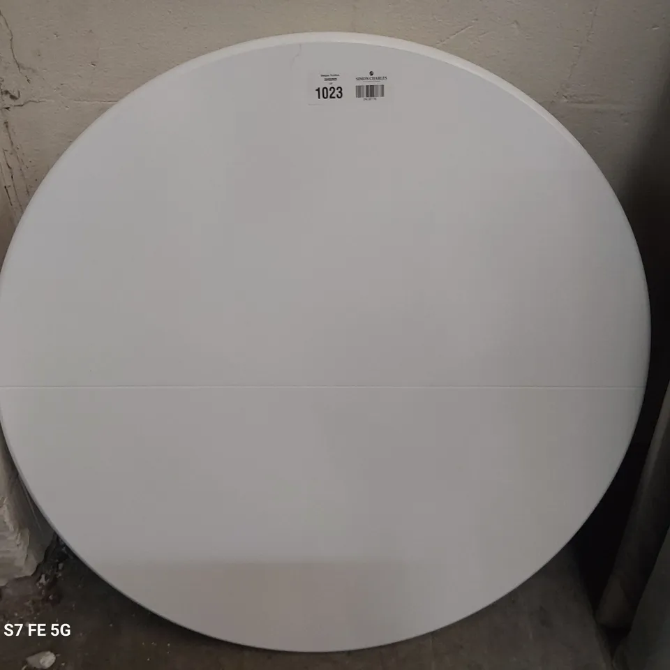 DESIGNER CIRCULAR EXTENDING DINING TABLE TOP ONLY WHITE