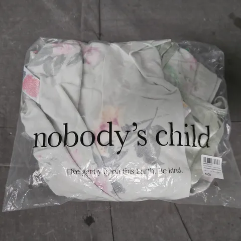 NOBODY'S CHILD PETITE BRIDESMAIDS TRIXIE MIDI DRESS IN SEA FOAM W. FLORAL PATTERN SIZE UK 8