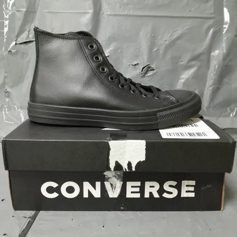 CONVERSE LEATHER HI TOP TRAINERS - BLACK - SIZE 7