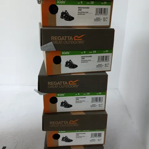 BOX OF APPROXIMATELY 10 PAIRS OF  BRAND NEW REGATTA WESTSHORE JUNIOR CHILDRENS SHOES 