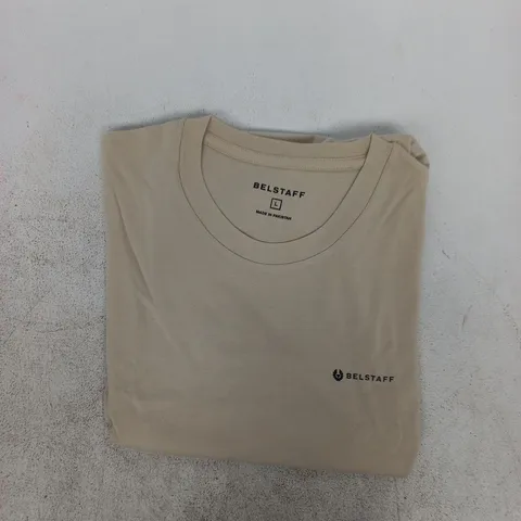 BELSTAFF SHORT SLEEVE T-SHIRT IN BEIGE SIZE LARGE