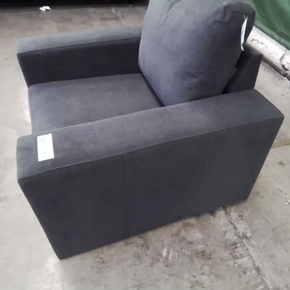 DESIGNER EASY CHAIR CHARCOAL FABRIC 