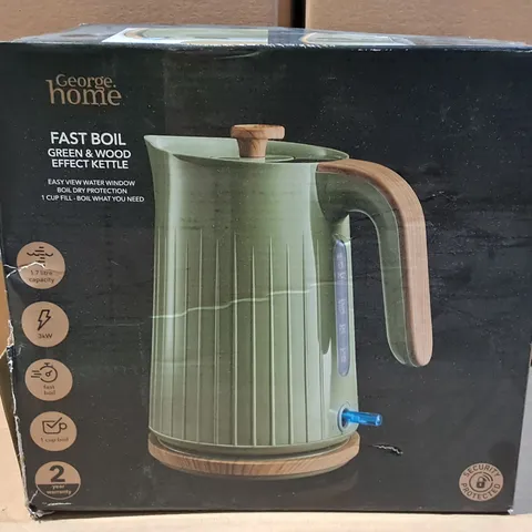 FAST BOIL GREEN & WOOD EFFECT KETTLE 