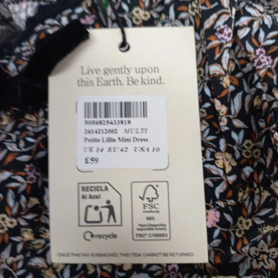 NOBODYS CHILD PETITE LILLE MINI DRESS - SIZE 14