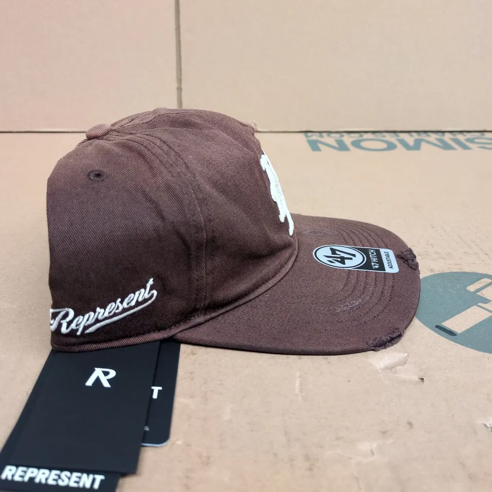 REPRESENT BROWN ADJUSTABLE CAP – MONOGRAM FRONT LOGO