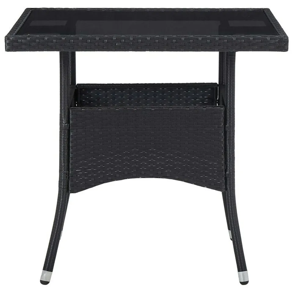 BOXED CLORINDA POLYRATTAN DINING TABLE - OAK FINISH