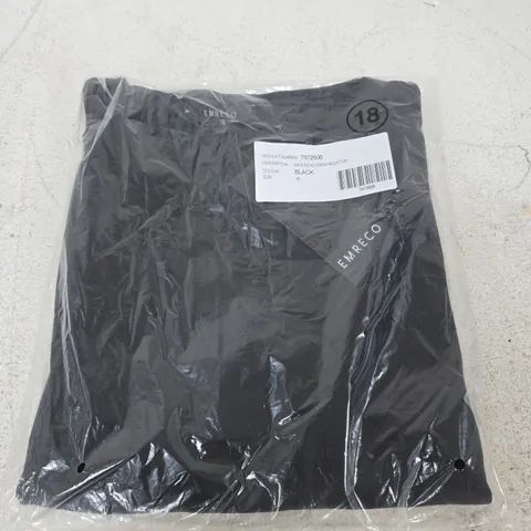 EMRECO 3/4 SLEEVE CREW NECK TOP – BLACK – UK SIZE 18